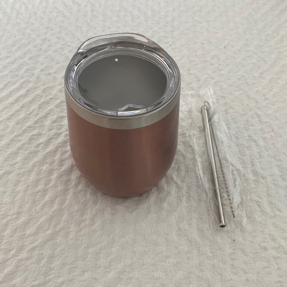 New Pink insulated cup with straw